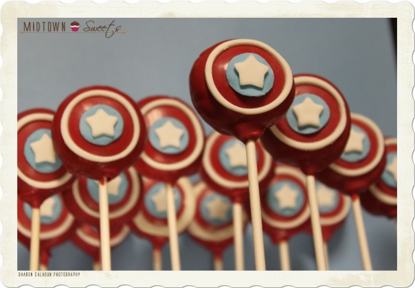 Captain America Cake Pops